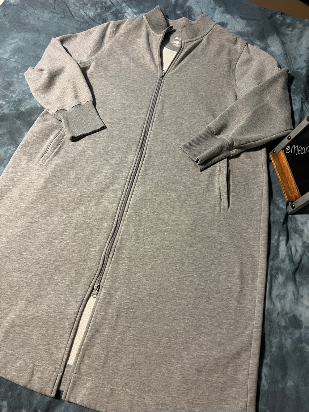 Duluth Trading Co Duster Long Sweat Shirt Jacket  Full Zip  Womens size XL
